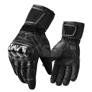 Gants de moto en cuir véritable de haute qualité, paume antidérapante, respirants, imperméables, doigts entiers, couleurs et tailles personnalisables - Product Image 4
