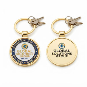 Llaveros Metálicos Personalizados OEM con Impresión UV, Logotipo a Doble Cara, Baño de Oro, Anillo Plano Dividido para Regalos Promocionales y Pedidos al por Mayor - Product Image 1