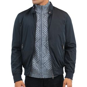Blouson bomber pour homme, vêtement d'extérieur léger et transitoire, avec tissu lisse, fermeture éclair intégrale sur le devant, détails côtelés et design élégant - Product Image 5
