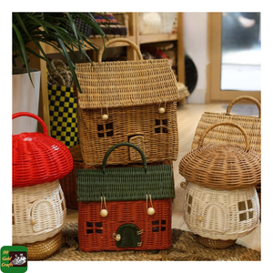 Handmade Rattan <b>Christmas</b> Ornaments Woven Mushroom House Decor for Festive Tree Hanging and Seasonal Home Displays Vietnam - Product Image 5