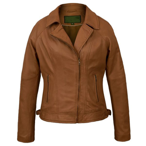 Chaqueta de Cuero Genuino de Piel de Oveja para Mujer, Chaqueta de Motocicleta para Invierno y Primavera, Abrigo de Cuero Genuino para Primavera y Otoño - Product Image 1