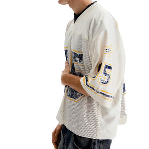 Camiseta de Fútbol Americano de Malla de Poliéster Transpirable, Estilo Urbano Oversize, con Estampado de Número, Uniforme de Equipo, OEM, Marca Privada, Pedidos al por Mayor - Product Image 2