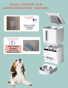Bols automatiques en plastique pour chats et chiens avec source de charge et protection contre les confitures alimentaires. - Product Image 6