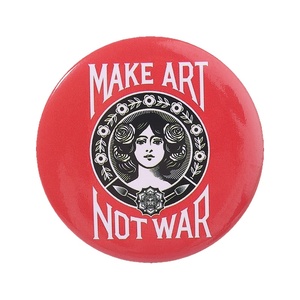 Spilla in Latta 'Make Art Not War' Antiguerre, Vintage, con Ghirlanda Floreale, Distintivo da Bavero, Gioiello Regalo per Amici - Product Image 1