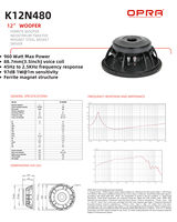Haut-parleur professionnel OPRA de 12 pouces, 960 W, avec woofer en ferrite, 8 ohms, bobine vocale de 3,5 pouces, 97 dB, audio haute résolution