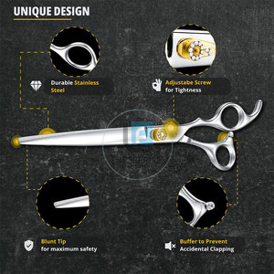 Unique Style Hot Sale Stainless Steel Manual Straight Pet Grooming <b>Scissors</b> Low MOQ New Design - Product Image 2
