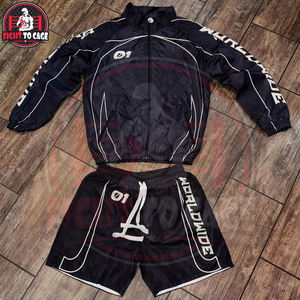 ชุดเซ็ตเสื้อผ้าผู้ชายสไตล์สตรีทแวร์ ผ้าไนลอน กางเกงขาสั้น เสื้อแจ็คเก็ตกันลม ชุดเซ็ต 2 ชิ้น สำหรับฤดูร้อน - Product Image 2