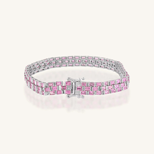 Pulsera de Zafiro Rosa en Plata de Ley 92.5 KLSB-20662 - Product Image 3