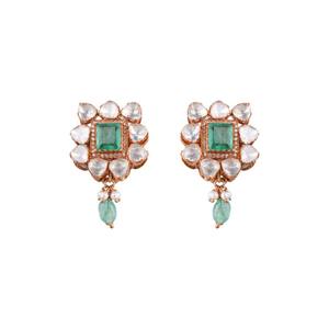 Ensemble collier et boucles d'oreilles classiques pour occasions spéciales, créés en argent sterling 925 Gajaah pour femmes, style nuptial - Product Image 4