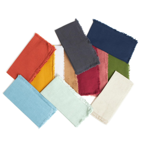 100% Linen Handmade Embroidered Dinner Napkins Washed Finish Eco-Friendly Soft Custom OEM Supplier - Product Image 6
