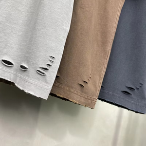 เสื้อยืดสตรีทแวร์ผู้ชาย แขนสั้น คอกลม ทรงปกติ ผ้าฝ้าย 100% เนื้อหนา แห้งเร็ว ระบายอากาศได้ดี - Product Image 5