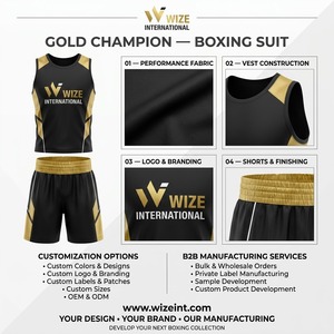 Uniforme de Boxeo de Alta Calidad, Superventas, 100% Poliéster, Transpirable, Impermeable, Sin Costuras, Personalizado para Adultos - Product Image 6