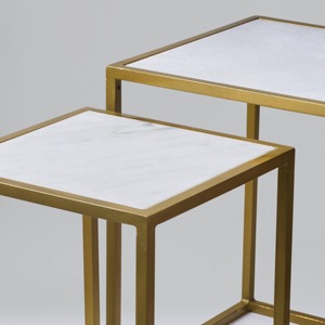 Mesas de Centro Modernas de Alta Calidad con Marco de Latón y Tapa de Mármol, Muebles Contemporáneos para Sala de Estar - Product Image 5