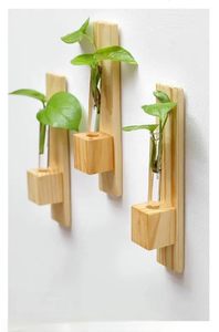 Juego de Macetas de Pared Modernas de Madera, Jarrones de Bambú y Madera, Exhibición de Plantas Colgantes para Decoración de Interiores de Hogar y Oficina - Product Image 4