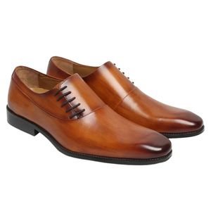 Zapatos de hombre de cuero genuino con punta redonda, formales para negocios, cómodos, duraderos, suministro al por mayor. - Product Image 3