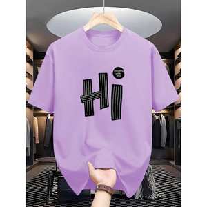 Nueva Camiseta Moderna HI de Hombros Caídos, Algodón Premium de Alta Densidad con Estampado DTF, Venta al Por Mayor - Product Image 1
