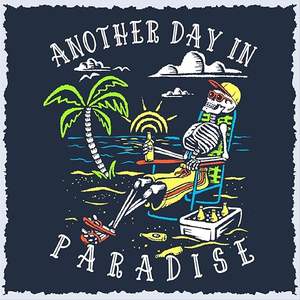 T-shirt graphique Another Day in Paradise Tropical Beach, 100 % coton, coupe classique - Product Image 3