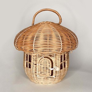 Cestas de ratán de alta calidad para niños, bolso con asa para bebés, cesta decorativa con forma de hongo - Product Image 4