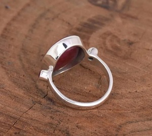 925 Sterling Silver Sapphire Ruby <b>Statement</b> <b>Ring</b> Boho Christian Fine Jewelry for Women - Product Image 5