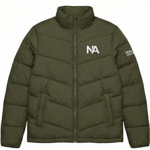 <b>Lightweight</b> Hooded Canvas Puffer <b>Jacket</b> <b>Men's</b> Winter Quilted Warm Waterproof Casual Outdoor Front Logo Custom OEM Factory - Product Image 1