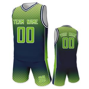 Ensemble de maillots de basket-ball personnalisés pour enfants, uniforme de basket-ball dégradé vert marine, cadeau pour les fans de sport, nom et numéro de l'équipe imprimés - Product Image 3
