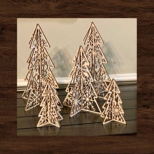 Sapin de Noël au design classique, décoration de sapin de Noël en bois, style origami, décoration de Noël pour table - Product Image 4