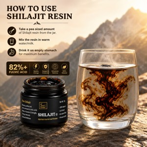 15g de résine de Shilajit himalayenne pure, riche en acide fulvique naturel et en minéraux, incluant une boîte extérieure à marque privée et une cuillère en métal. - Product Image 3