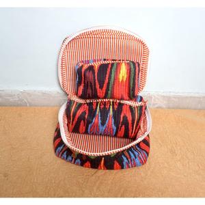 3-Piece Large Capacity Hand Block Printed Cotton <b>Vanity</b> Set Zipper Waterproof Wash Bag Durable Reusable Travel for Bags - Product Image 4