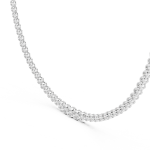 CLASSIC 18KT WHITE GOLD RHODIUM PLATED 11CT Tennis Chain Necklace Adorned Lab Grown Cut Diamonds Certified Party Wear Weddings - Product Image 2