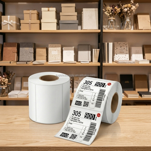 Etiquetas de Papel Térmico Directo Autoadhesivas, Libres de BPA, Resistentes al Aceite, Rectangulares, Impresión por Transferencia Térmica en Rollo, para Uso en Logística/Comercio de Alimentos - Product Image 3