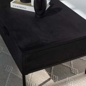 Mesa de Centro y Mueble para TV Vandana Astra Hexa Negra de 2 Cajones para Decoración Moderna de Sala de Estar - Product Image 2