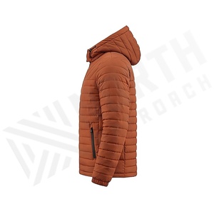 Hooded Quilted Waterproof <b>Bubble</b> Jacket Black Full Sleeve Winter Windproof Cotton Shell Knitted Fabric Polyester Filling Stand - Product Image 3