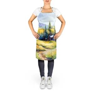 Montana Bitterroot Multicolor Large Adult Unisex Watercolor <b>Apron</b> for <b>Cooking</b> Kitchen Baking Crafts Gardening - Product Image 2
