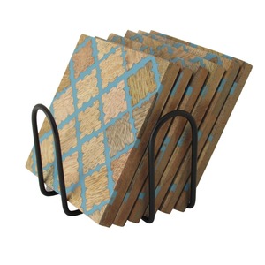 Eco Friendly Wooden Coaster <b>Set</b> Reusable Drink Mats for Coffee Shops and Restaurants - Product Image 1