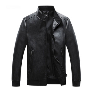 Chaqueta de Cuero de Alta Calidad para Hombre, Chaqueta de Cuero Punk con Cuello Alto a la Moda - Product Image 1