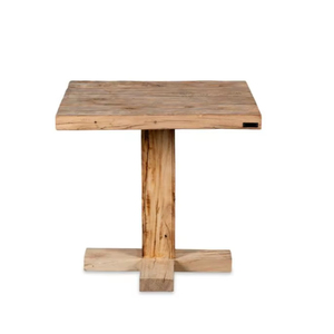 Mesa de Bar de Madera de Teca Sólida con Acabado Natural Rústico, Mesa Alta Moderna y Minimalista para Cafeterías, Restaurantes y Proyectos de Hostelería - Product Image 1