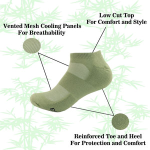 Mens Rayon from Bamboo Fiber Breathable <b>Moisture</b> Wicking Athletic Ankle <b>Socks</b> Soft Lightweight Odor Resistant Comfort Stretch - Product Image 2