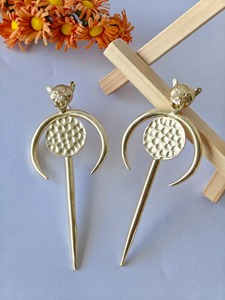 Metal Craft Natural Look Brass Earrings Organic Style Brass Earrings Solid Color Custom Factory Wholesale Item Use - Product Image 3