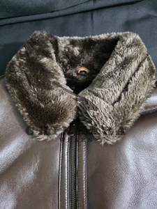 Chaquetas Bomber B-3 para Hombre de Alta Calidad, Cuero de Oveja Auténtico, Cuello Alto, Bolsillos Delanteros, Resistentes al Viento y Transpirables - Product Image 3