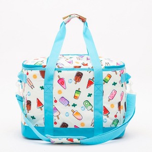 Bolsa Térmica con Diseño de Helado, Aislada, de Material Suave, Rectangular, con Cierre de Cremallera, para Uso Diario, Unisex, con Asas Azules - Product Image 4
