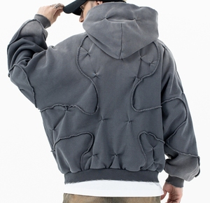 Sudadera con Capucha Personalizada, Estilo Holgado, Gruesa, 420g, 100% Algodón, Sudadera de Invierno con Logotipo Personalizado, Estilo Vintage, Corte Regular, Unisex, Ropa Urbana Informal - Product Image 4