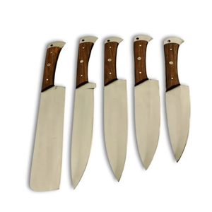 Ensemble de couteaux de chef professionnels en acier inoxydable de haute qualité, lame tranchante, orientation pour droitier, manche en bois personnalisé - Product Image 1