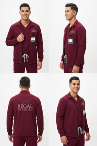 เสื้อคลุมพยาบาลแขนยาวแบบมีซิป สำหรับพยาบาลและแพทย์มืออาชีพ - Product Image 3