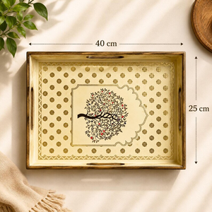 ถาดเสิร์ฟไม้ลายต้นไม้ ของขวัญขึ้นบ้านใหม่ ถาดชา กาแฟ - Product Image 3