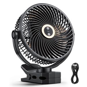 Ventilatore Portatile a Clip con Luce, Ricaricabile USB, 3 Velocità e Flusso d'Aria Potente, Design Robusto e Indossabile - Product Image 1