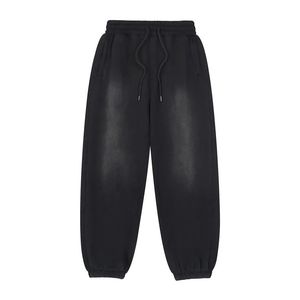 Pantalones Deportivos de Algodón Negro para Hombre, Cintura Elástica con Cordón, Pantalones Casuales con Bolsillos Laterales, Transpirables, de Peso Medio, para Otoño - Product Image 1