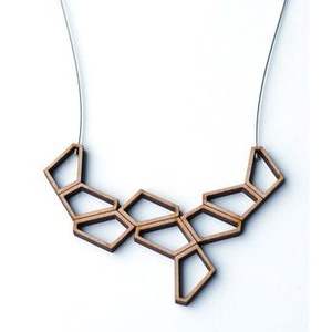 Collier statement en bois fait main pour femmes, accessoires de mode en cristal - Product Image 3