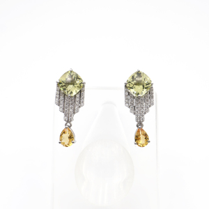 Conjunto de Pendientes y Colgante de Plata de Ley 925 con Citrino Natural y Cuarzo Limón, Chapado en Rodio, Joyería Fina OEM ODM - Product Image 5