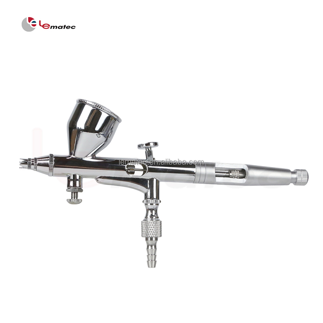 Stainless Steel Dual Action Gravity Feed Airbrush for Brand 9cc Cup Capacity 0.2mm Nozzle for Fine Art Model Painting Cake
