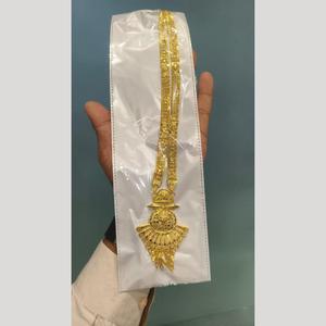 ชุดสร้อยคอและต่างหูแต่งงานทรงยาว JeweleMarket Royal Forming Designer  ทำจากโลหะผสมสังกะสี ชุบทอง ดีไซน์คลาสสิก สำหรับเจ้าสาว - Product Image 1